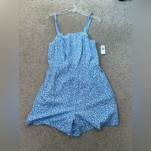 Old Navy Romper XS Floral Blue White